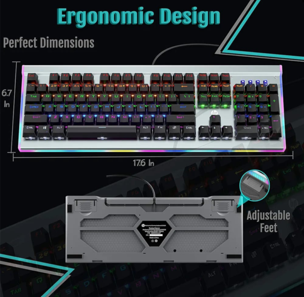 HP WIRED MECHANICAL GAMING KEYBOARD | MODEL: GK-520 - Image 2
