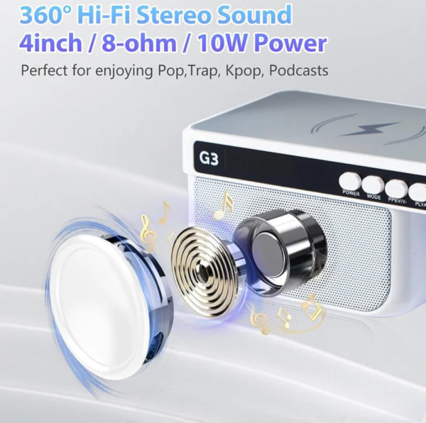G-TYPE G3-LED WIRELESS CHARGING SPEAKER LAMP (LATEST VERSION) | 4-IN-1 BIG SMART DEVICE - Image 4