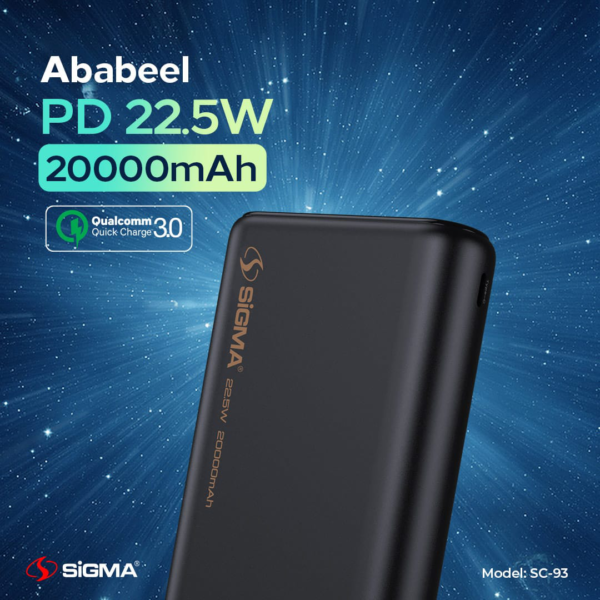 SIGMA ABABEEL POWER BANK | 20000MAH | MODEL: SC-93 | 100% GENUINE - Image 2