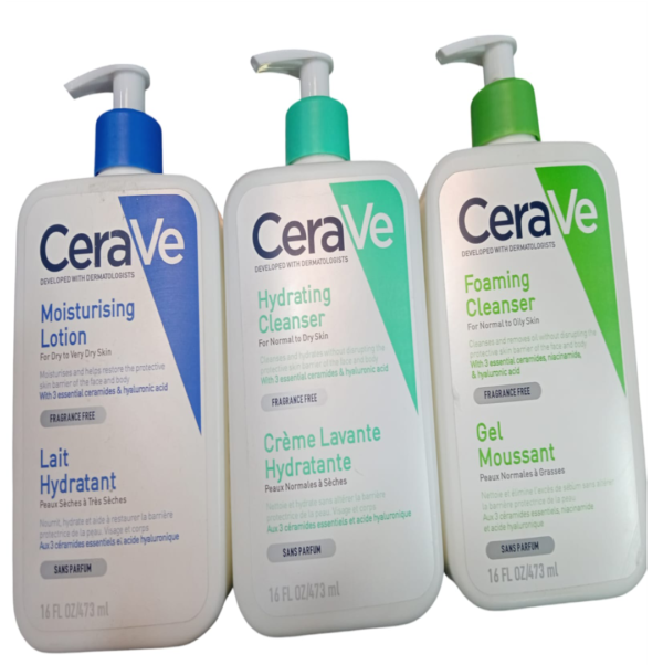 CERAVE MOISTURISING LOTION, HYDRATING CLEANSER & FOAMING CLEANSER | 473 ML | 100% ORIGINAL - Image 2
