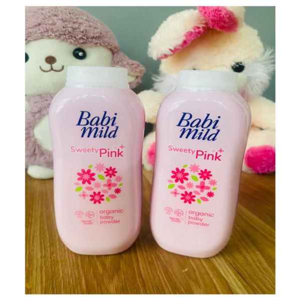 BABI MILD BABY POWDER | SWEETY PINK, DOUBLE MILK & ORGANIC BABY POWDER | 350 GRM - Image 6