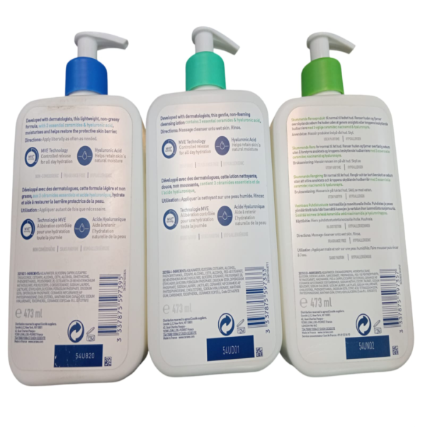 CERAVE MOISTURISING LOTION, HYDRATING CLEANSER & FOAMING CLEANSER | 473 ML | 100% ORIGINAL - Image 3
