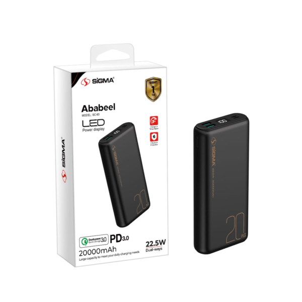 SIGMA ABABEEL POWER BANK | 20000MAH | MODEL: SC-93 | 100% GENUINE