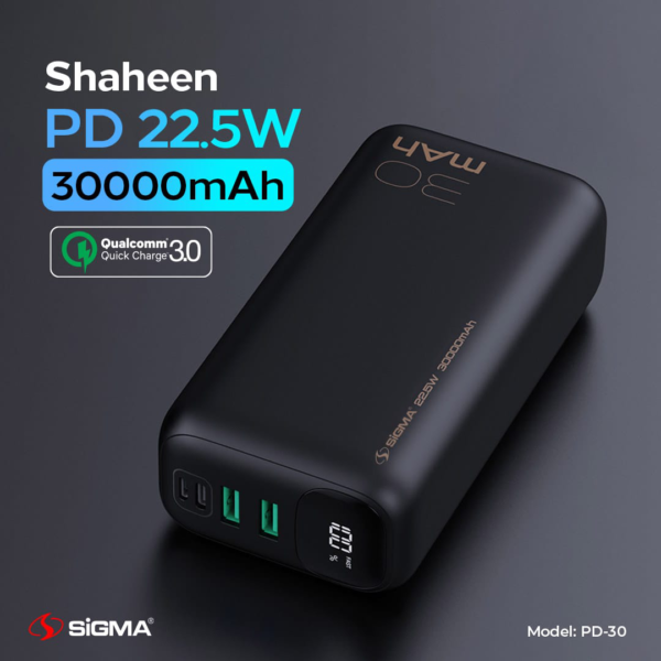 SIGMA SHAHEEN POWER BANK 30000MAH | MODEL: PD-30 | 100% GENUINE - Image 4