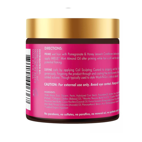 MIELLE COIL SCULPTING CUSTARD FOR THICK, CURLY TYPE 4 HAIR WITH POMEGRANATE & HONEY  | 340 GRM | 100% ORIGINAL - Image 2