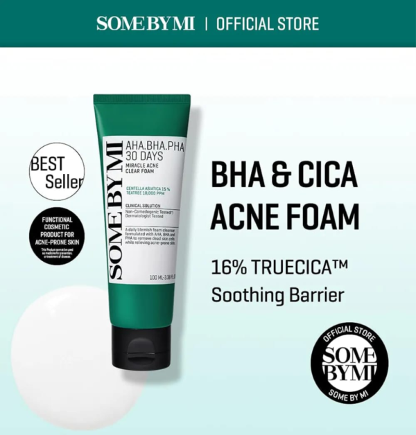 SOME BY MI AHA.BHA.PHA 30 DAYS | MIRACLE ACNE CLEAR FOAM | 100ML | 100% ORIGINAL