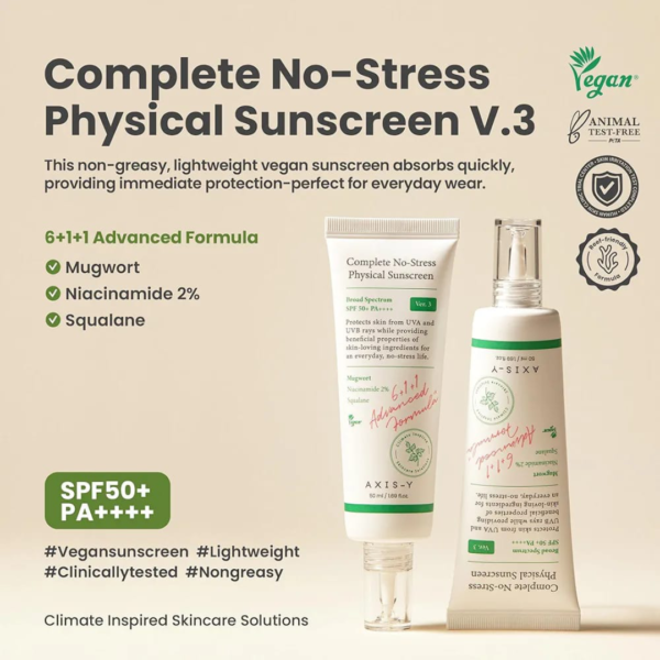 AXIY-Y COMPLETE NO-STRESS PHYSICAL SUNSCREEN SPF 50+ PA+ | 50ML | 100% ORIGINAL - Image 4