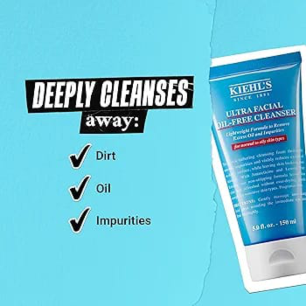 KIEHL'S ULTRA FACIAL CLEANSER (ALL SKIN TYPES) & OIL-FREE CLEANSER (NORMAL TO OILY SKIN TYPES) | 150ML | 100% ORIGINAL - Image 3
