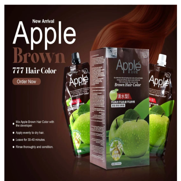 APPLE HAIR COLOR | LUXURIOUS BLACK & RICH BROWN SHADES | 500 ML | 100% ORIGINAL - Image 7