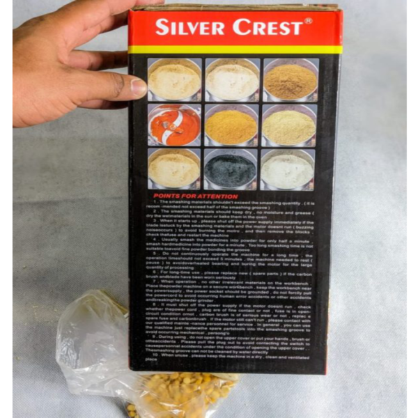 SILVER CREST HEAVY GRINDER POWDER MACHINE | 500 GRAM CAPACITY | ULTIMATE CEREAL, GRAIN & SPICE | HIGH QUALITY - Image 2