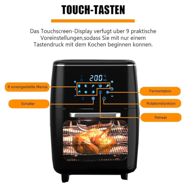 NINESHIELD THE CHEF AIR FRYER | MODEL: KB-1200 | HEAVY DUTY | IMPORT FROM JAPAN - Image 2