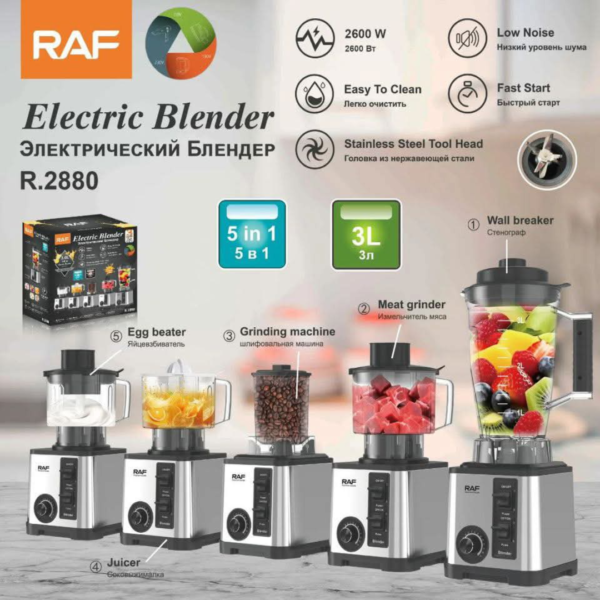 RAF 5-IN-1 ELECTRIC BLENDER  | MODEL: R-2880 | HEAVY DUTY - Image 5